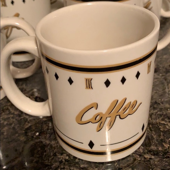 Set of 6 coffee Roman numerals ceramic mugs - Picture 3 of 8